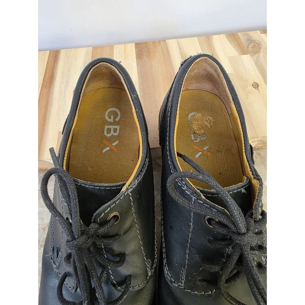 Men's GBX Black Leather Shoes Size 10.5 Cap Toe Casual‎ Oxford Formal Workwear